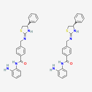 molecular formula C46H44N8O2S2 B569253 N-(2-Aminophenyl)-4-[[[(4S)-4-phenyl-1,3-thiazolidin-2-ylidene]amino]methyl]benzamide CAS No. 1448350-50-2