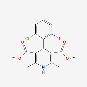 molecular formula C17H17ClFNO4 B5692537 Dimethyl 4-(2-chloro-6-fluorophenyl)-2,6-dimethyl-1,4-dihydropyridine-3,5-dicarboxylate 
