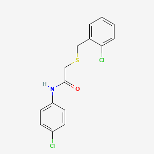 molecular formula C15H13Cl2NOS B5692540 N-(4-chlorophenyl)-2-[(2-chlorophenyl)methylsulfanyl]acetamide 
