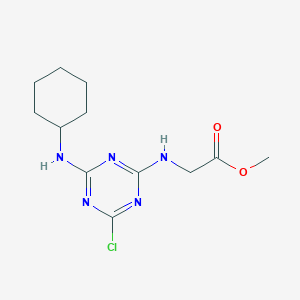 molecular formula C12H18ClN5O2 B5692552 methyl N-[4-chloro-6-(cyclohexylamino)-1,3,5-triazin-2-yl]glycinate 