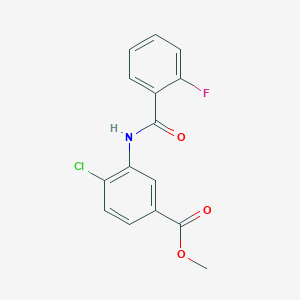 molecular formula C15H11ClFNO3 B5692587 methyl 4-chloro-3-[(2-fluorobenzoyl)amino]benzoate 