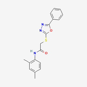 molecular formula C18H17N3O2S B5692685 N-(2,4-Dimethylphenyl)-2-((5-phenyl-1,3,4-oxadiazol-2-yl)thio)acetamide 