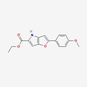 molecular formula C16H15NO4 B569275 ethyl 2-(4-methoxyphenyl)-4H-furo[3,2-b]pyrrole-5-carboxylate CAS No. 956296-80-3
