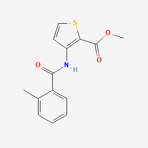 molecular formula C14H13NO3S B5692771 methyl 3-[(2-methylbenzoyl)amino]-2-thiophenecarboxylate 