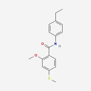 molecular formula C17H19NO2S B5692937 N-(4-ethylphenyl)-2-methoxy-4-(methylsulfanyl)benzamide 