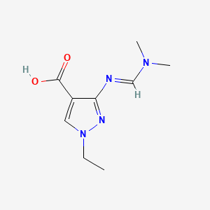 (E)-3-(((Dimethylamino)methylene)amino)-1-ethyl-1H-pyrazole-4-carboxylic acid