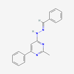 molecular formula C18H16N4 B5693044 N-[(E)-benzylideneamino]-2-methyl-6-phenylpyrimidin-4-amine 