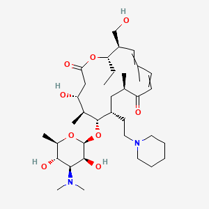molecular formula C36H62N2O9 B569306 Tylonolide, 20-deoxo-5-O-[3,6-dideoxy-3-(dimethylamino)-beta-D-glucopyranosyl]-20-(1-piperidinyl)- CAS No. 1003024-01-8