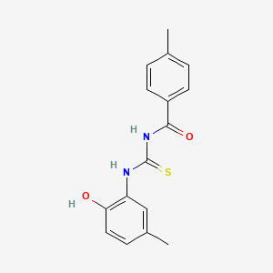 molecular formula C16H16N2O2S B5693091 N-[(2-hydroxy-5-methylphenyl)carbamothioyl]-4-methylbenzamide 