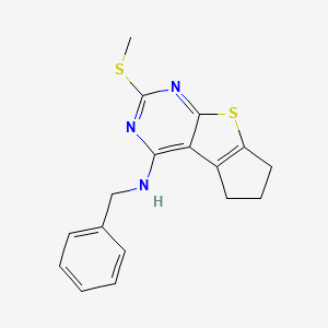 molecular formula C17H17N3S2 B5693173 N-BENZYL-N-[2-(METHYLSULFANYL)-6,7-DIHYDRO-5H-CYCLOPENTA[4,5]THIENO[2,3-D]PYRIMIDIN-4-YL]AMINE 