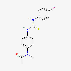 molecular formula C16H16FN3OS B5693234 N-(4-{[(4-fluorophenyl)carbamothioyl]amino}phenyl)-N-methylacetamide 