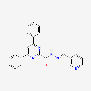 molecular formula C24H19N5O B5693245 4,6-diphenyl-N-[(E)-1-pyridin-3-ylethylideneamino]pyrimidine-2-carboxamide 