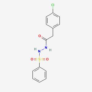 molecular formula C14H13ClN2O3S B5693267 N'-(benzenesulfonyl)-2-(4-chlorophenyl)acetohydrazide 