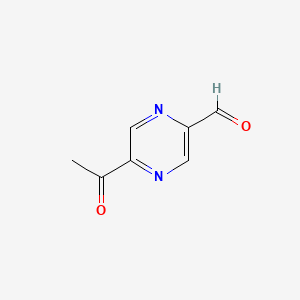 molecular formula C7H6N2O2 B569327 5-Acetylpyrazine-2-carbaldehyde CAS No. 116758-04-4