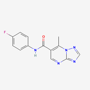 molecular formula C13H10FN5O B5693284 N-(4-fluorophenyl)-7-methyl-[1,2,4]triazolo[1,5-a]pyrimidine-6-carboxamide 