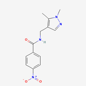 molecular formula C13H14N4O3 B5693289 N-[(15-DIMETHYL-1H-PYRAZOL-4-YL)METHYL]-4-NITROBENZAMIDE 