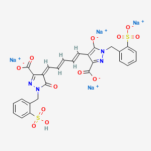 tetrasodium;4-[(1E,3E,5Z)-5-[3-carboxylato-5-oxo-1-[(2-sulfophenyl)methyl]pyrazol-4-ylidene]penta-1,3-dienyl]-5-oxido-1-[(2-sulfonatophenyl)methyl]pyrazole-3-carboxylate