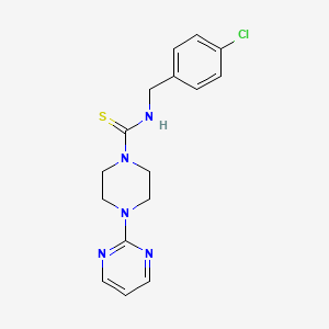molecular formula C16H18ClN5S B5693398 N-(4-chlorobenzyl)-4-(2-pyrimidinyl)-1-piperazinecarbothioamide 