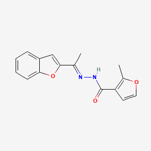 molecular formula C16H14N2O3 B5693574 N'-[1-(1-benzofuran-2-yl)ethylidene]-2-methyl-3-furohydrazide 