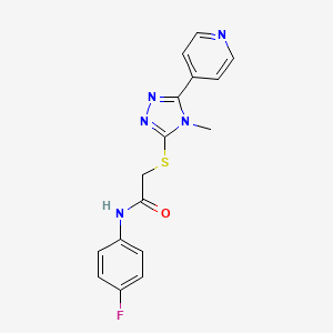molecular formula C16H14FN5OS B5693673 N-(4-fluorophenyl)-2-{[4-methyl-5-(pyridin-4-yl)-4H-1,2,4-triazol-3-yl]sulfanyl}acetamide 
