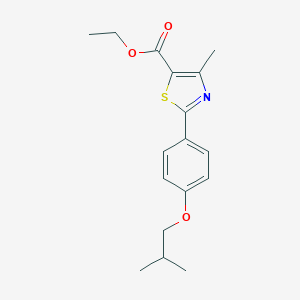 molecular formula C17H21NO3S B056937 Ethyl 4-methyl-2-[4-(2-methylpropoxy)phenyl]-1,3-thiazole-5-carboxylate CAS No. 144060-97-9