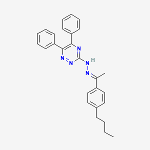 molecular formula C27H27N5 B5693859 N-[(E)-1-(4-butylphenyl)ethylideneamino]-5,6-diphenyl-1,2,4-triazin-3-amine 