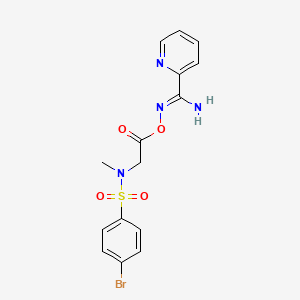 molecular formula C15H15BrN4O4S B5693893 N'-({2-[[(4-bromophenyl)sulfonyl](methyl)amino]acetyl}oxy)-2-pyridinecarboximidamide 