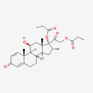 molecular formula C28H38O7 B569397 Dechloroalclometasone dipropionate CAS No. 71868-53-6