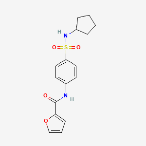 molecular formula C16H18N2O4S B5694038 N-[4-(cyclopentylsulfamoyl)phenyl]furan-2-carboxamide 