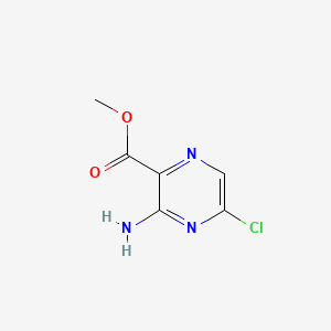 molecular formula C6H6ClN3O2 B569409 Methyl 3-amino-5-chloropyrazine-2-carboxylate CAS No. 28643-16-5