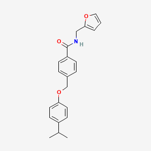 molecular formula C22H23NO3 B5694166 N-[(FURAN-2-YL)METHYL]-4-{[4-(PROPAN-2-YL)PHENOXY]METHYL}BENZAMIDE 
