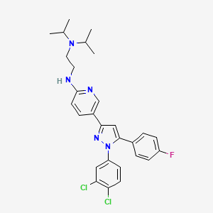N-[5-[1-(3,4-dichlorophenyl)-5-(4-fluorophenyl)pyrazol-3-yl]pyridin-2-yl]-N',N'-di(propan-2-yl)ethane-1,2-diamine