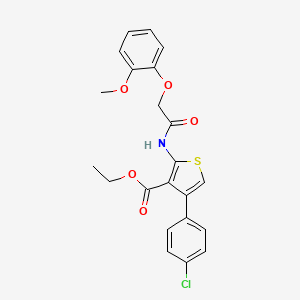 molecular formula C22H20ClNO5S B5694306 Ethyl 4-(4-chlorophenyl)-2-{[(2-methoxyphenoxy)acetyl]amino}thiophene-3-carboxylate 