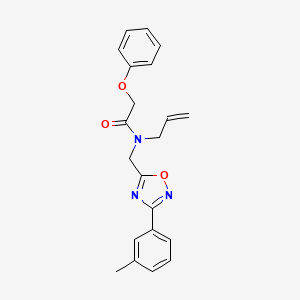 molecular formula C21H21N3O3 B5694381 N-[[3-(3-methylphenyl)-1,2,4-oxadiazol-5-yl]methyl]-2-phenoxy-N-prop-2-enylacetamide 