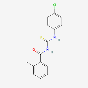 molecular formula C15H13ClN2OS B5694436 N-[(4-chlorophenyl)carbamothioyl]-2-methylbenzamide 