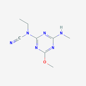 molecular formula C8H12N6O B5694510 Ethyl-[4-methoxy-6-(methylamino)-1,3,5-triazin-2-yl]cyanamide 