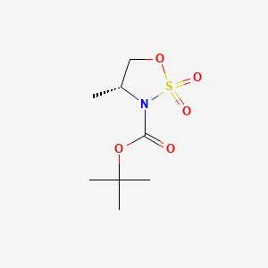 molecular formula C8H15NO5S B569456 Tert-butyl (R)-4-methyl-2,2-dioxo-[1,2,3]oxathiazolidine-3-carboxylate CAS No. 454248-53-4