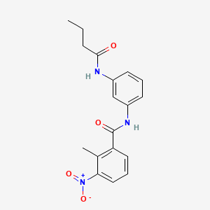 molecular formula C18H19N3O4 B5694775 N-[3-(butanoylamino)phenyl]-2-methyl-3-nitrobenzamide 