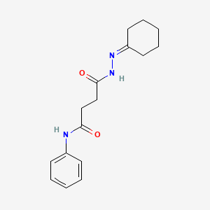 molecular formula C16H21N3O2 B5694788 N'-(cyclohexylideneamino)-N-phenylbutanediamide 