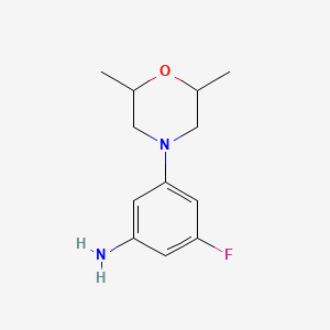 molecular formula C12H17FN2O B569479 3-(2,6-Dimethylmorpholino)-5-fluoroaniline CAS No. 1179310-74-7