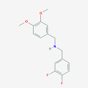 molecular formula C16H17F2NO2 B5695160 N-[(3,4-difluorophenyl)methyl]-1-(3,4-dimethoxyphenyl)methanamine 