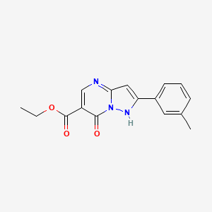 molecular formula C16H15N3O3 B5695239 ethyl 2-(3-methylphenyl)-7-oxo-1H-pyrazolo[1,5-a]pyrimidine-6-carboxylate 