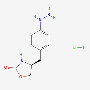 molecular formula C10H14ClN3O2 B569524 (S)-4-(4-Hydrazinylbenzyl)oxazolidin-2-one hydrochloride CAS No. 139264-57-6