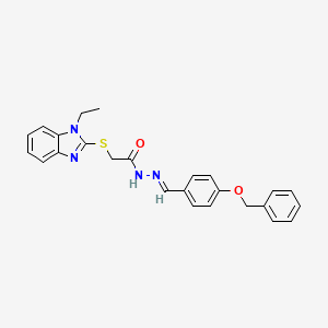 molecular formula C25H24N4O2S B5695333 N'-[4-(benzyloxy)benzylidene]-2-[(1-ethyl-1H-benzimidazol-2-yl)thio]acetohydrazide 