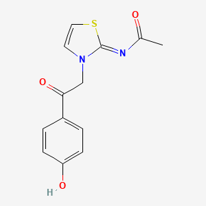 molecular formula C13H12N2O3S B5695361 N~1~-[3-[2-(4-HYDROXYPHENYL)-2-OXOETHYL]-1,3-THIAZOL-2(3H)-YLIDEN]ACETAMIDE 