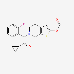 [6-[2-cyclopropyl-1-(2-fluorophenyl)-2-oxoethyl]-5,7-dihydro-4H-thieno[2,3-c]pyridin-2-yl] acetate