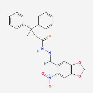 molecular formula C24H19N3O5 B5695402 N'-[(6-nitro-1,3-benzodioxol-5-yl)methylene]-2,2-diphenylcyclopropanecarbohydrazide 