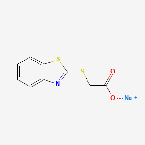 molecular formula C9H6NNaO2S2 B569542 Acetic acid, (2-benzothiazolylthio)-, sodium salt CAS No. 112923-13-4
