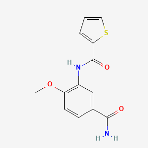 molecular formula C13H12N2O3S B5695499 N-(5-carbamoyl-2-methoxyphenyl)thiophene-2-carboxamide 