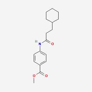 molecular formula C17H23NO3 B5695523 METHYL 4-(3-CYCLOHEXYLPROPANAMIDO)BENZOATE 